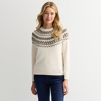 Petite Croft & Barrow® Fair Isle Sweater