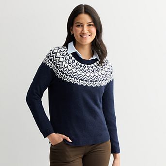 Petite Croft & Barrow® Fair Isle Sweater
