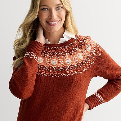 Women's Croft & Barrow® Fair Isle Pullover Sweater
