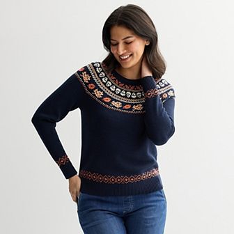 Women's Croft & Barrow® Fair Isle Pullover Sweater