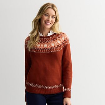 Women's Croft & Barrow® Fair Isle Pullover Sweater