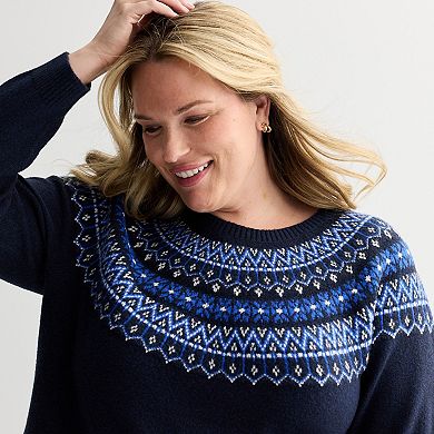 Plus Size Croft & Barrow® Fair Isle Sweater
