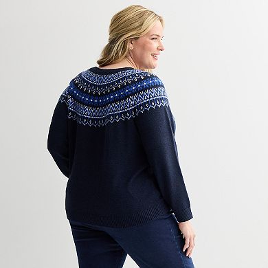 Plus Size Croft & Barrow® Fair Isle Sweater