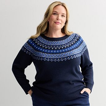 Plus Size Croft & Barrow® Fair Isle Sweater