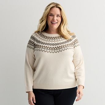 Plus Size Croft & Barrow® Fair Isle Sweater