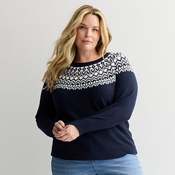 Plus Size Croft & Barrow® Fair Isle Sweater