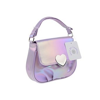 Elli by Capelli Iridescent Heart Detail Crossbody Saddle Bag