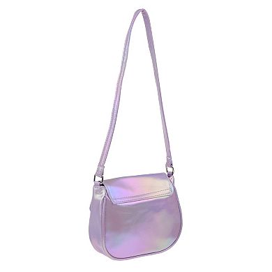 Elli by Capelli Iridescent Heart Detail Crossbody Saddle Bag