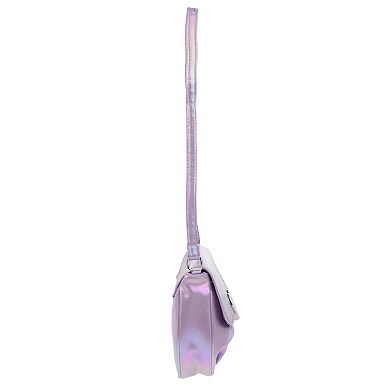 Elli by Capelli Iridescent Heart Detail Crossbody Saddle Bag