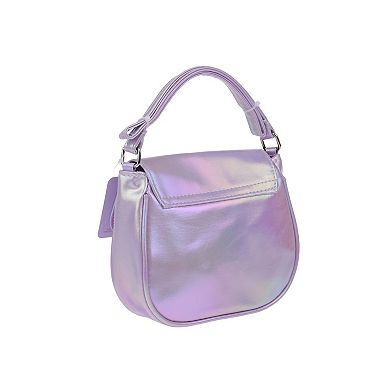 Elli by Capelli Iridescent Heart Detail Crossbody Saddle Bag