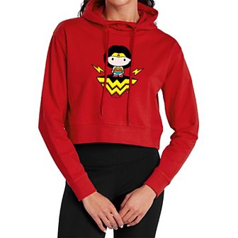 Juniors' Wonder Woman Strength & Power Crop Sweatshirt