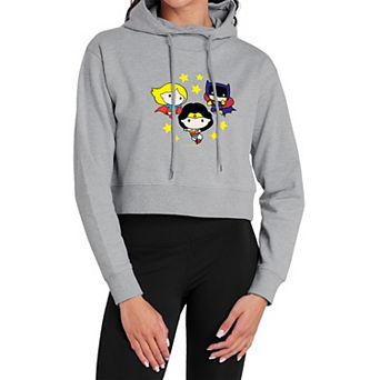 Juniors' Justice League Girl Power Heroes Crop Sweatshirt