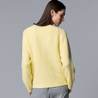 Petite Simply Vera Vera Wang Crewneck Pullover Sweater