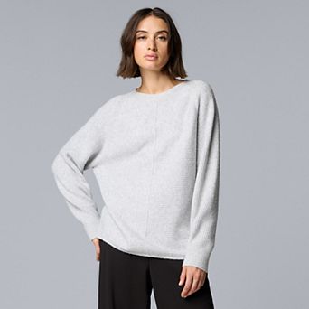 Petite Simply Vera Vera Wang Crewneck Pullover Sweater