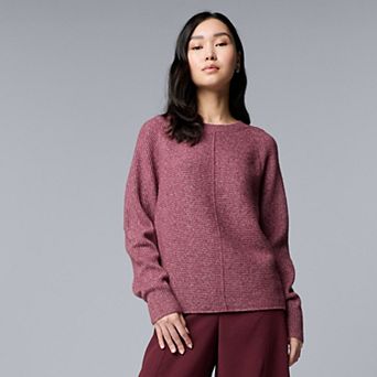 Petite Simply Vera Vera Wang Crewneck Pullover Sweater
