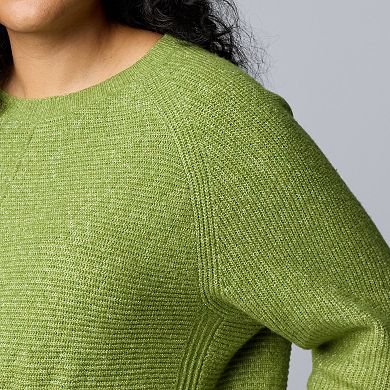 Plus Size Simply Vera Vera Wang Crewneck Pullover Sweater