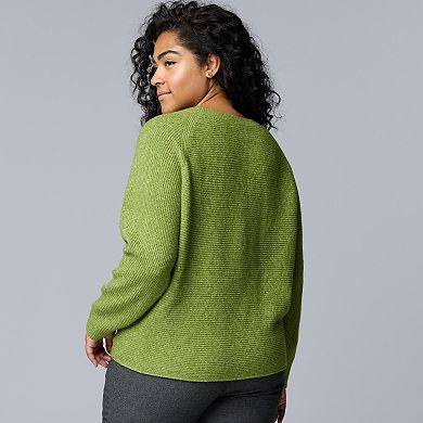 Plus Size Simply Vera Vera Wang Crewneck Pullover Sweater