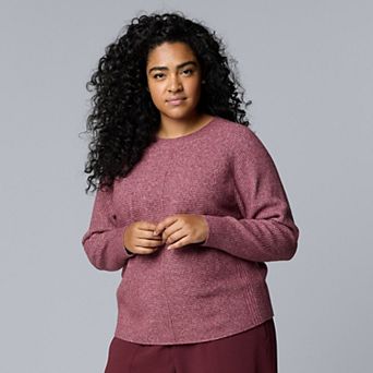 Plus Size Simply Vera Vera Wang Crewneck Pullover Sweater