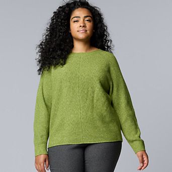 Plus Size Simply Vera Vera Wang Crewneck Pullover Sweater