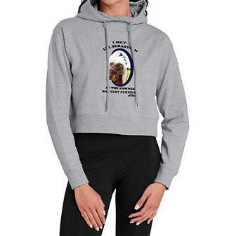 Juniors' Parks and Recreation Sebastian the Mini Horse Cropped Hoodie