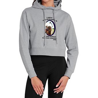 Juniors' Parks and Recreation Sebastian the Mini Horse Cropped Hoodie