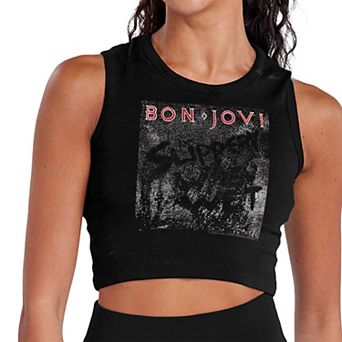 Juniors' Bon Jovi Slippery When Wet Cropped Tank