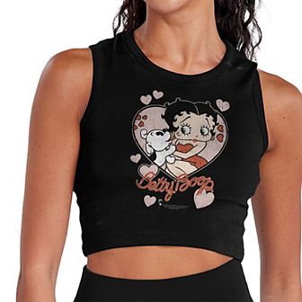 Juniors' Betty Boop Sweet Kiss Cropped Tank