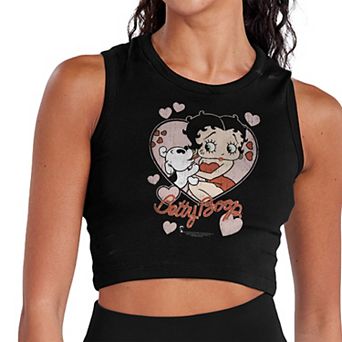 Juniors' Betty Boop Sweet Kiss Cropped Tank