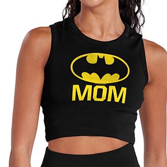 Juniors' Batman Super Mom Cropped Tank