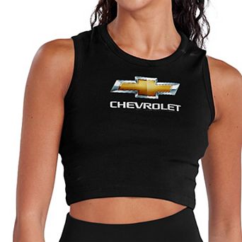 Juniors' Chevrolet Chevy Heritage Bowtie Cropped Tank