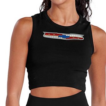Juniors' Chevrolet '56 Bel Air Badge Cropped Tank