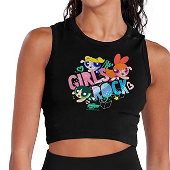 Juniors' Powerpuff Girls Rock Out Cropped Tank