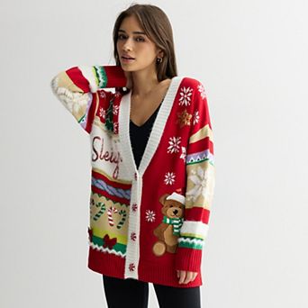 Women's Jollidays Long Sleeve Holiday Cardigan
