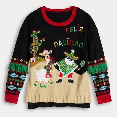 Women's Jollidays Long Sleeve Holiday Crewneck Sweater