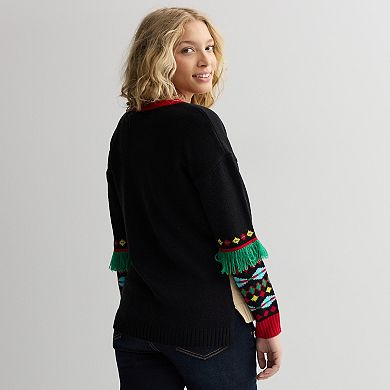 Women's Jollidays Long Sleeve Holiday Crewneck Sweater
