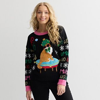 Women's Jollidays Long Sleeve Holiday Crewneck Sweater