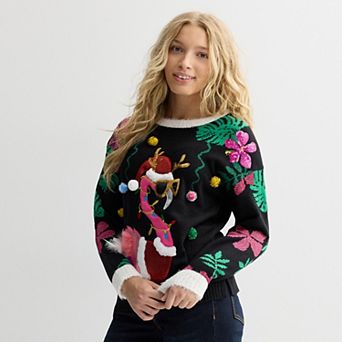 Women's Jollidays Long Sleeve Holiday Crewneck Sweater