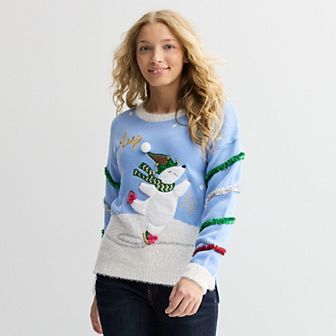 Women's Jollidays Long Sleeve Holiday Crewneck Sweater