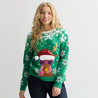 Women's Jollidays Long Sleeve Holiday Crewneck Sweater