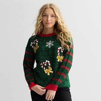 Women's Jollidays Long Sleeve Holiday Crewneck Sweater