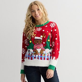 Women's Jollidays Long Sleeve Holiday Crewneck Sweater
