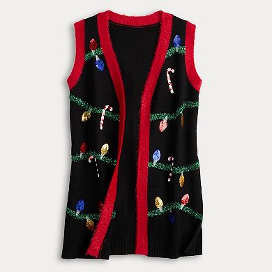 Women's Jollidays Sleeveless Holiday Open Front Vest