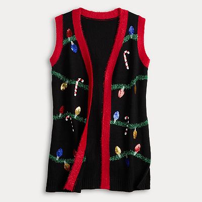 Women's Jollidays Sleeveless Holiday Open Front Vest