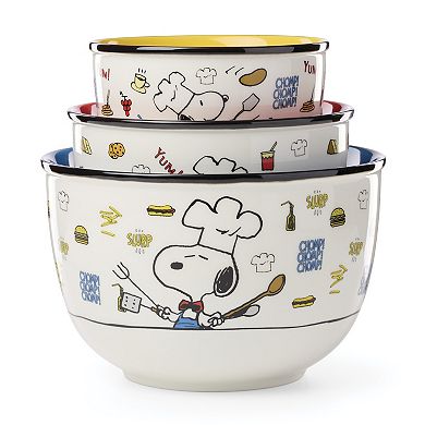 Lenox Chef Snoopy 3-Piece Bowl Set