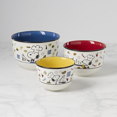 Lenox Chef Snoopy 3-Piece Bowl Set