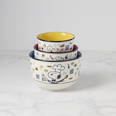 Lenox Chef Snoopy 3-Piece Bowl Set