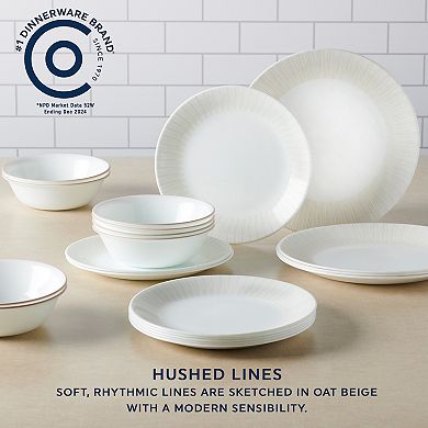 Corelle Vitrelle® Hushed Lines 12 pc Dinnerware Set