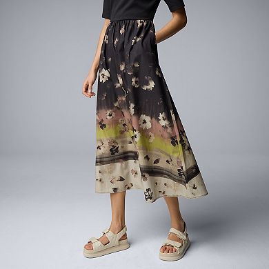 Women's Simply Vera Vera Wang Long Sleeve Mixed Media Maxi Dress