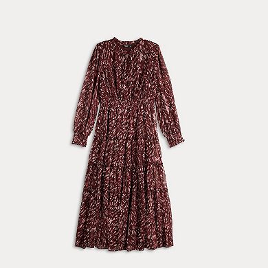 Women's Simply Vera Vera Wang Smocked Long Sleeve Maxi Dress