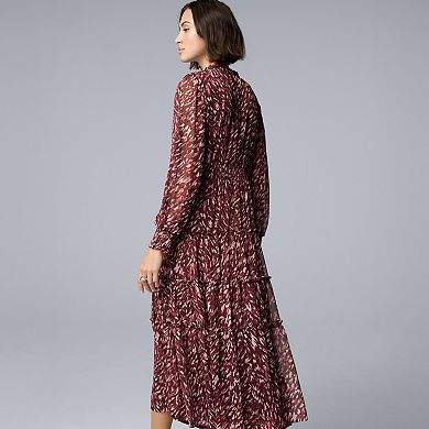 Women's Simply Vera Vera Wang Smocked Long Sleeve Maxi Dress